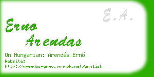 erno arendas business card